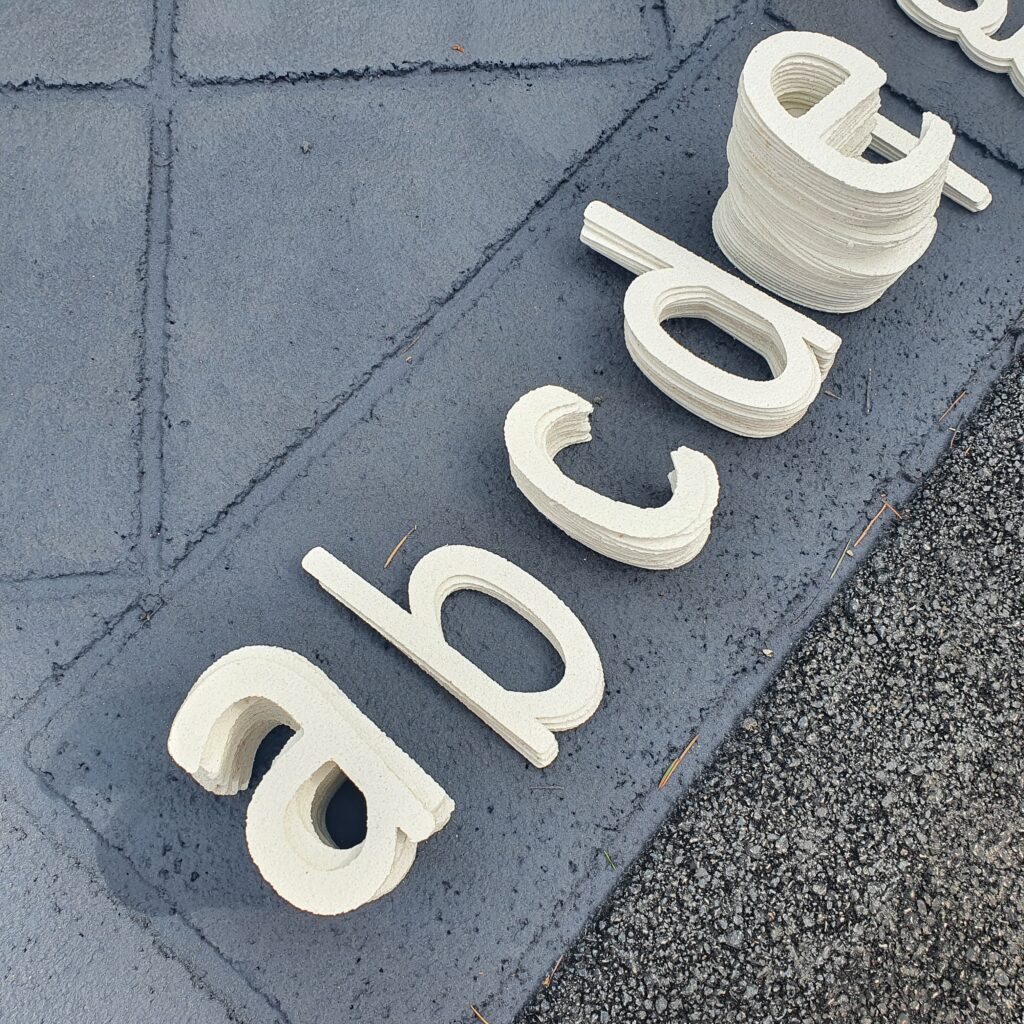 Singole lettere in termoplastico